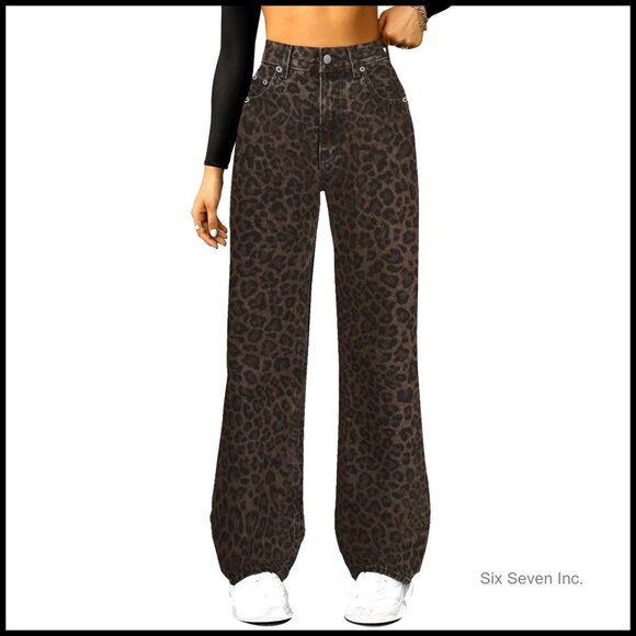 Denim - High Waisted Straight Leg Boyfriend Jeans, Microelastic Denim Pants